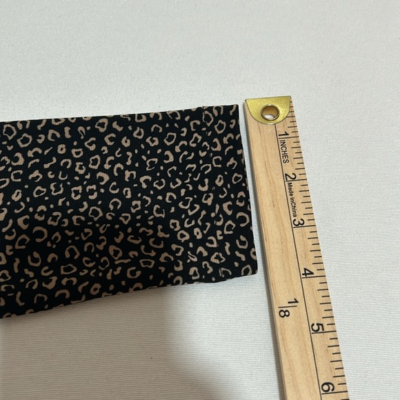 ANN TAYLOR WRAP DRESS WOMEN SIZE 6 BLACK TAN LONG SLEEVE ANIMAL PRINT - Picture 14 of 15